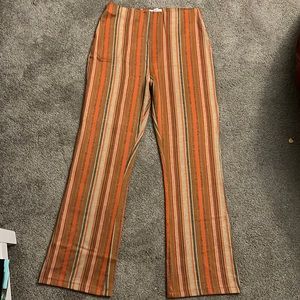 Warm tone striped Ubran Outfitters straight leg pants size medium